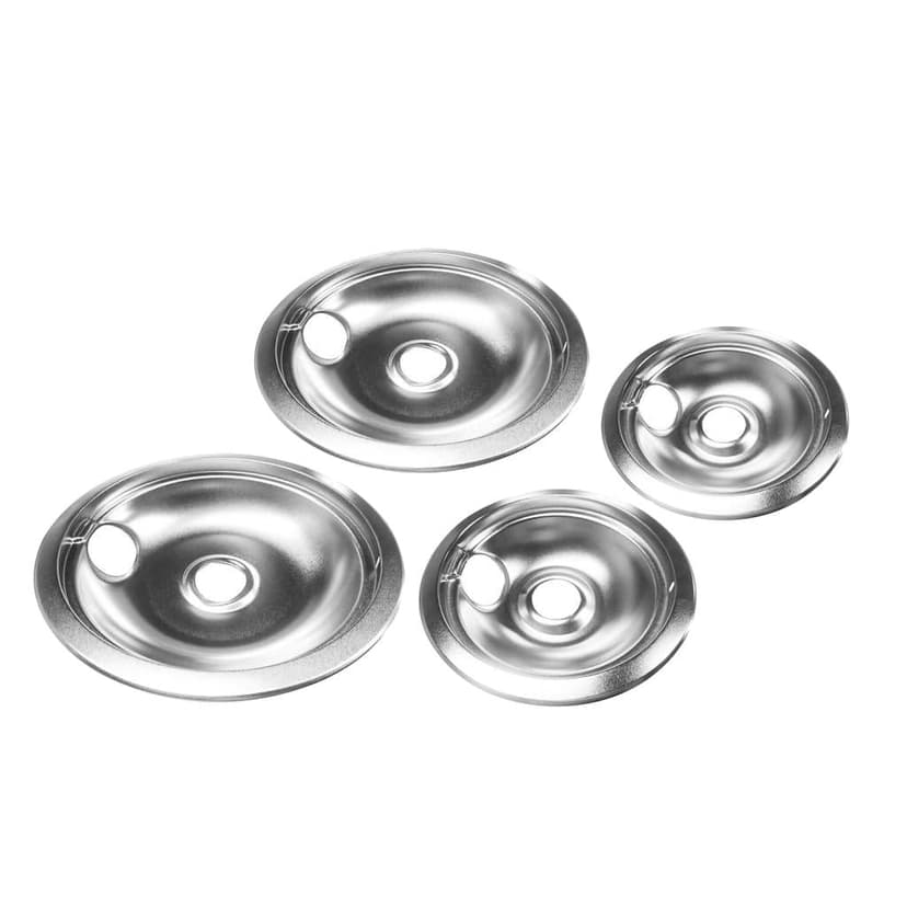 Gas Burner Covers Drip Pans Bowls Set Replacement, 2 Small 6inch 2 Large 8inch - 4Pcs,
