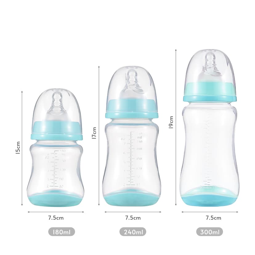 Newborn Baby Bottles with Silicone & Storage Cover Breastfeeding Bottles for Baby PP Milk Storage Bottles 180ml Capacity Baby Feeding Bottles Baby Essentials,