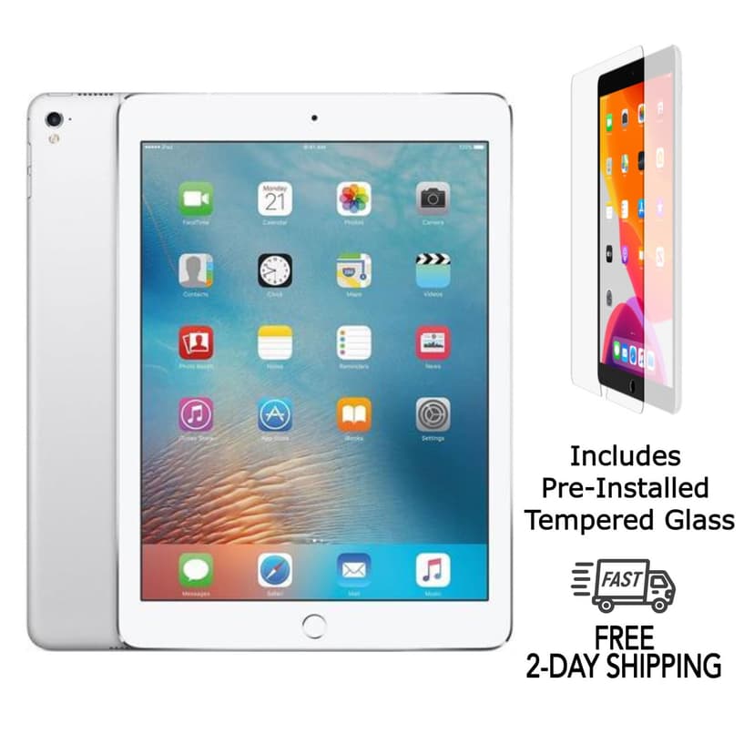 Refurbished Apple iPad 6th Gen A1893 (WiFi) 32GB Silver (Grade A+) w/ Pre-Installed Tempered Glass