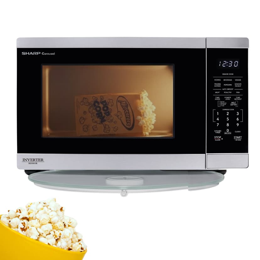 SHARP SMC2264KSC 2.2 cu ft. Stainless Steel Countertop Microwave Oven, Inverter Technology, Large Capacity for Families, Sensor Cook, Auto Defrost