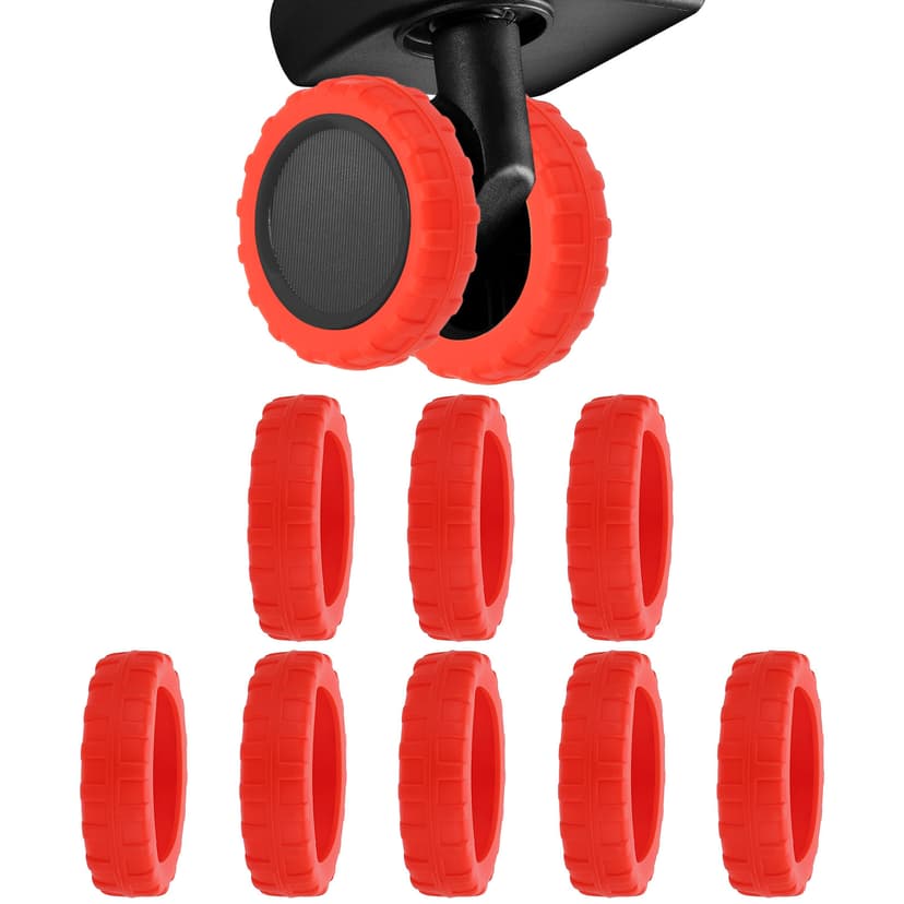 Unique Bargains Luggage Wheels Cover, 16pcs Mute Luggage Suitcase Wheel Protector Covers for Spinner Wheels Luggage Sets, Red