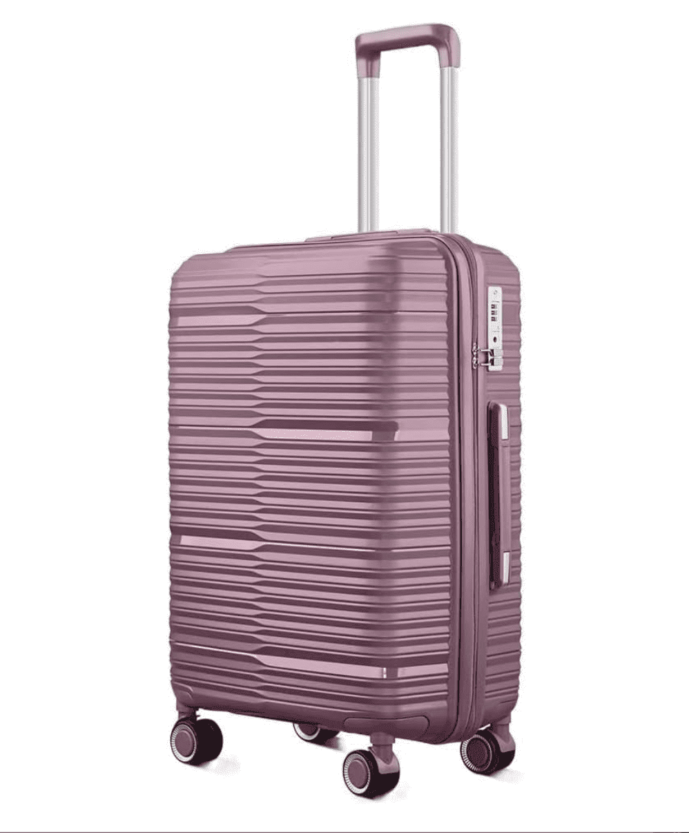 TRAVLR 100% PP Break Resistant Lightweight Expandable 24" Checkin Luggage Trolley-Candy Pink.