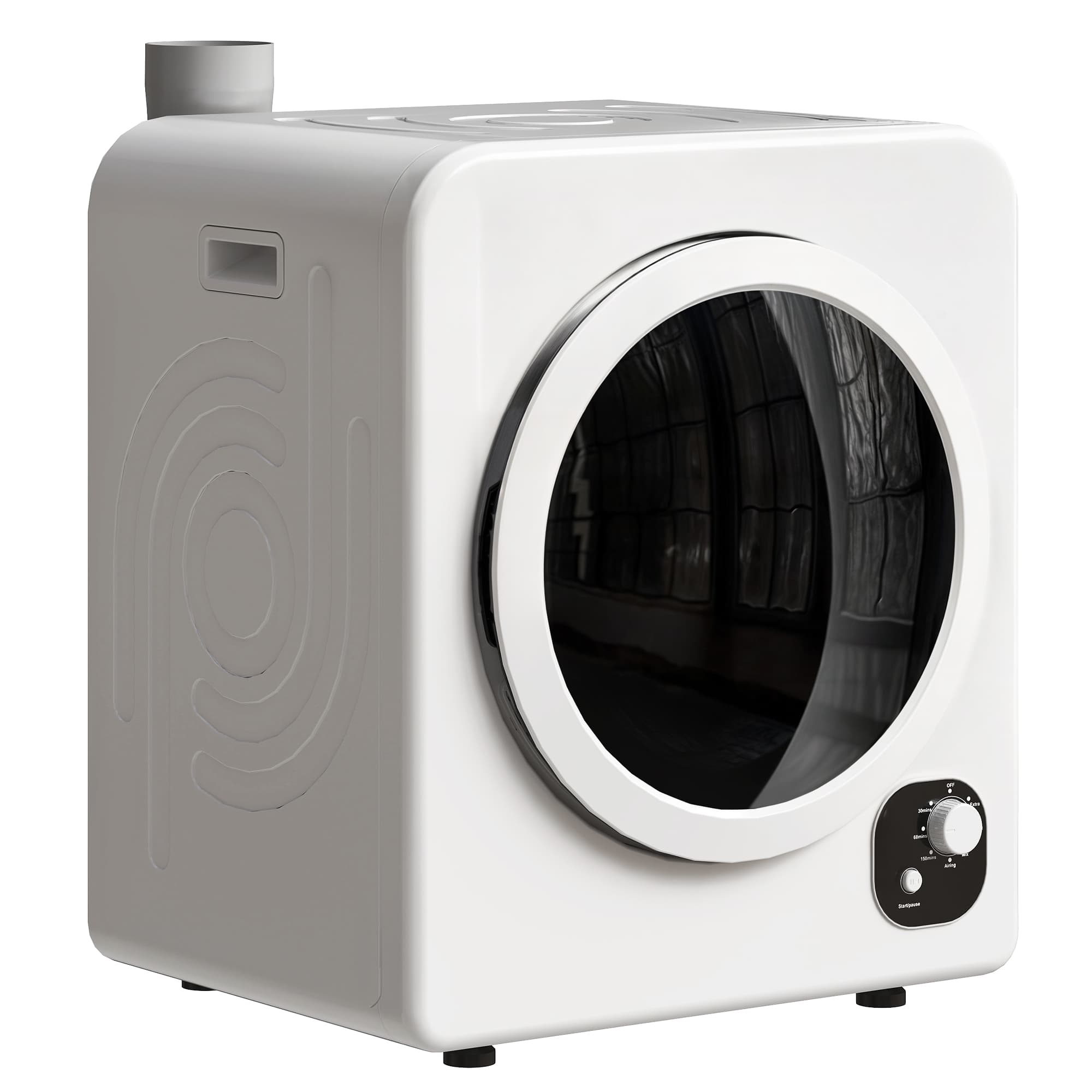HOMCOM 1300W Laundry Clothes Dryer, Portable Tumble Dryer, White
