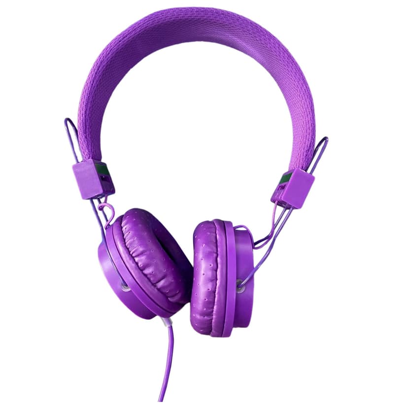 Purple Kids Wired Headphones - Over Ear, Foldable, Noise Cancelling, 3.5mm Jack, Compatible with Phones/Computers