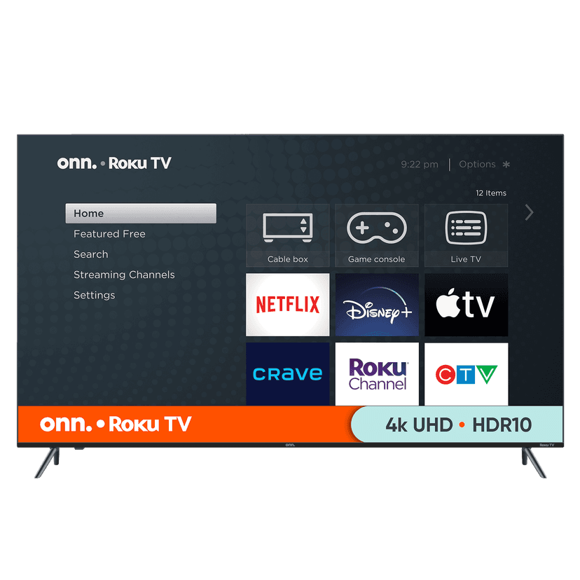 onn 75” 4K UHD HDR10 Smart Roku TV