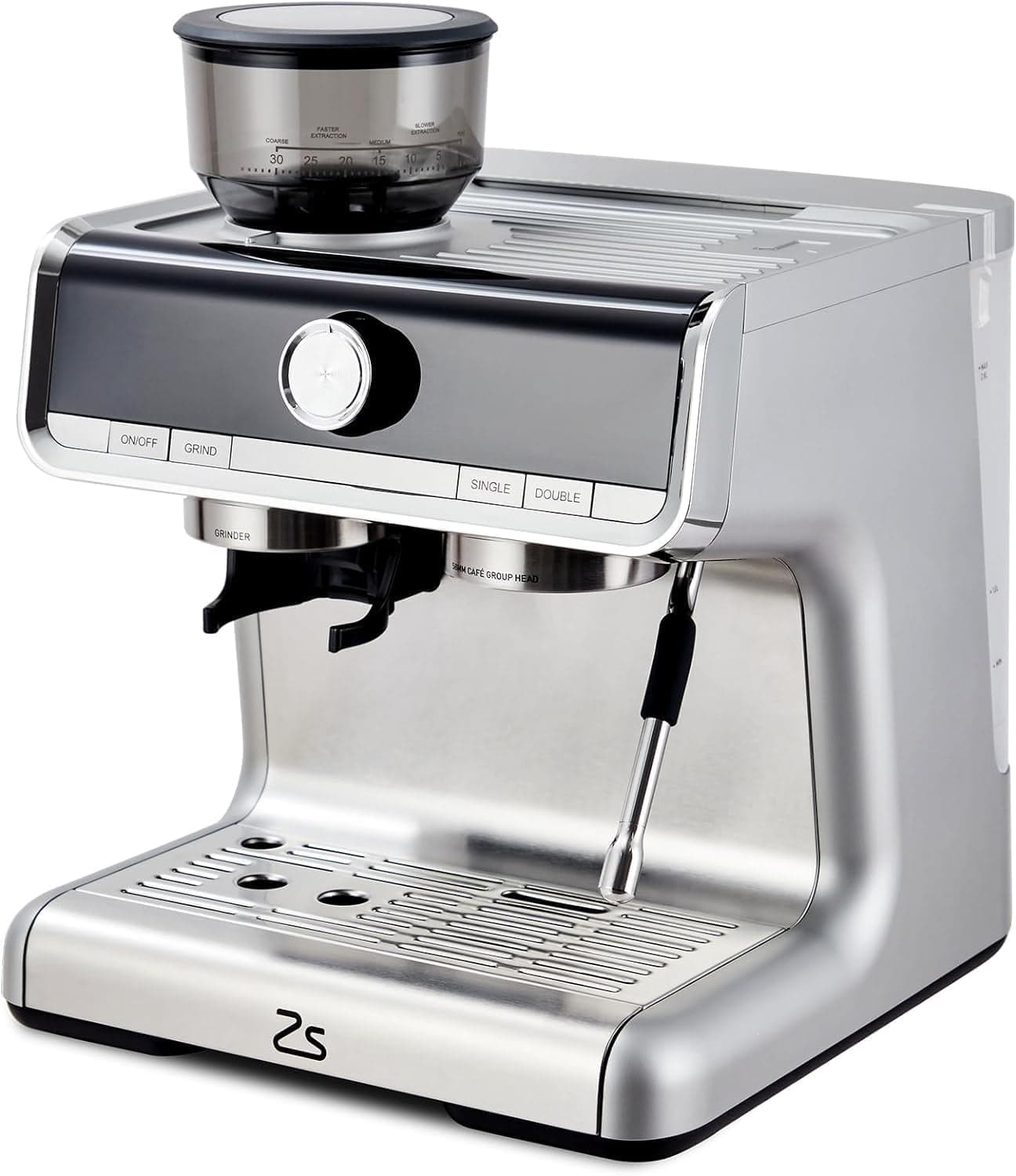 BeesClover Professional Espresso Machine with Grinder, 20 Bar Pressure, and Milk Frother – 95 Oz Detachable Water Tank for Home Lattes and Cappuccinos – Stainless Steel Finish