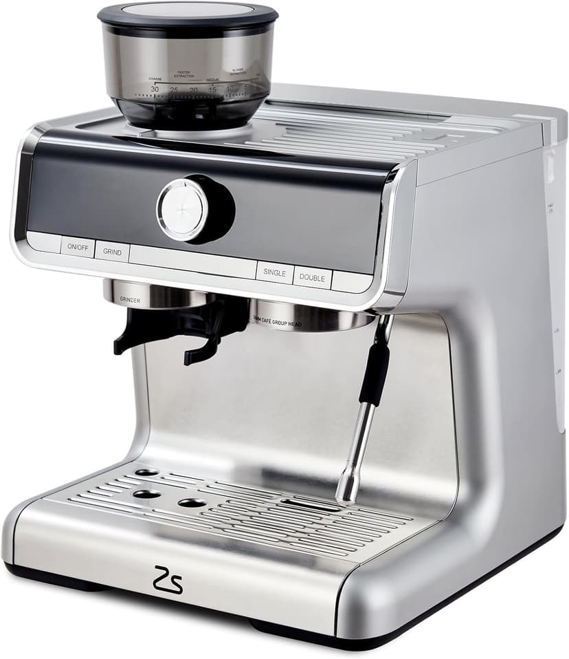 BeesClover Professional Espresso Machine with Grinder, 20 Bar Pressure, and Milk Frother – 95 Oz Detachable Water Tank for Home Lattes and Cappuccinos – Stainless Steel Finish