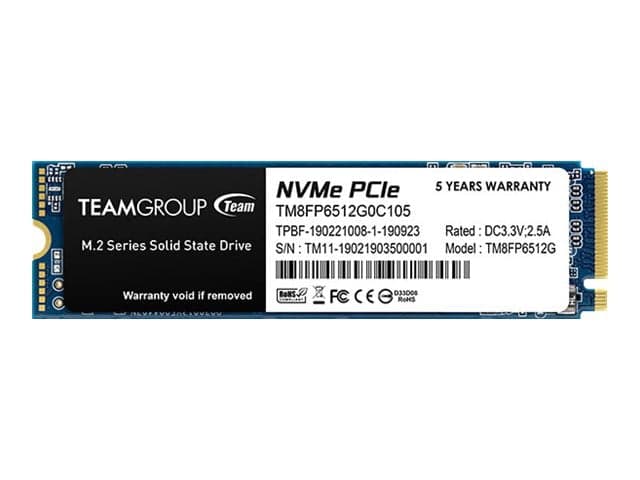 Team Group MP33 - SSD - 512 GB - internal - M.2 2280 - PCIe 3.0 x4 (NVMe) - blue/black