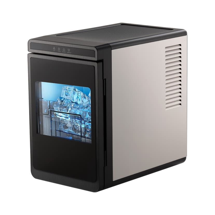 KFFKFF Countertop Ice Maker, 22 lbs per Day, Self-Cleaning Portable Machine with Tong, Drawer-Style Ice Access, Ice-Making Machine