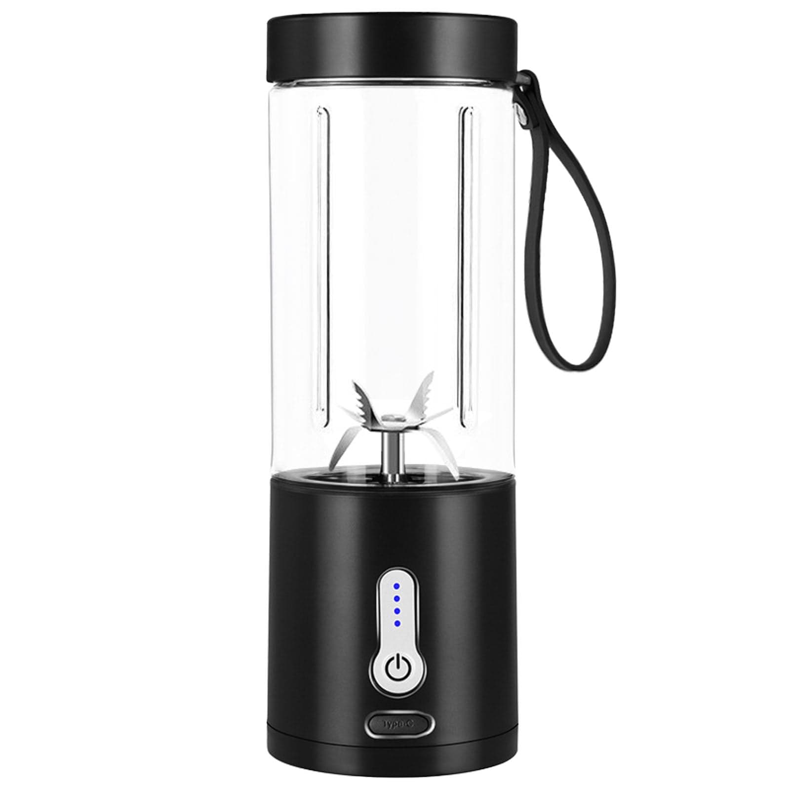 530ML Portable USB Type C Rechargeable Food Processor Plastic Material Stainless Steel Blades Dishwasher Safe for Fruits Milkshakes Ice Drinks Home Office Travel