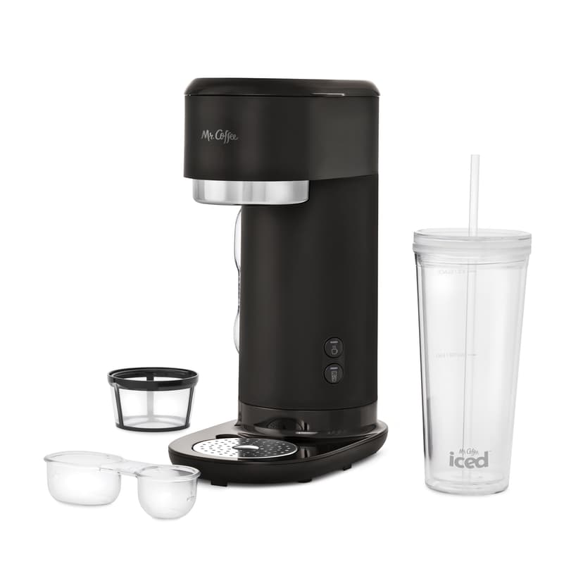 Mr. Coffee Single-Serve Iced and Hot Coffee Maker with Reusable Tumbler and Coffee Filter