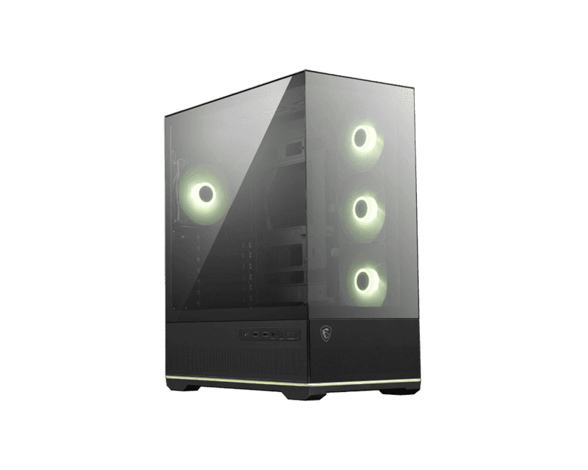 MSI MAG PANO 110R PZ - Mid-Tower Gaming PC Case - Tempered Glass Side Panel - 3 x 120mm ARGB Fans - Liquid Cooling Support up to 360mm Radiator - Mesh Panel for Optimized Airflow