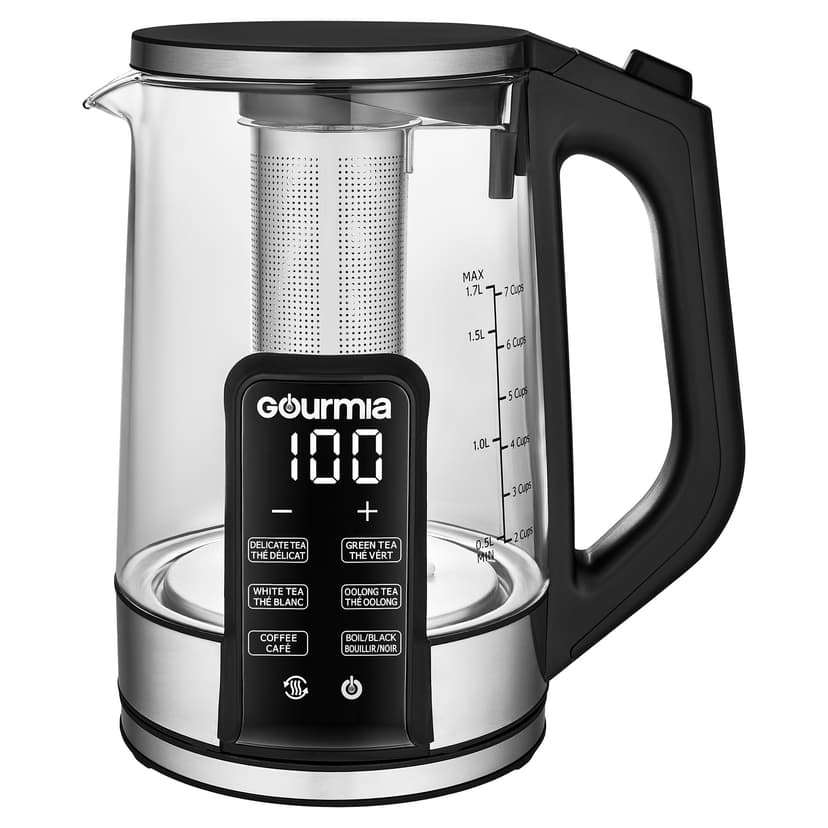 Gourmia 1.7 Liter Electric Programmable Cordless Glass Kettle