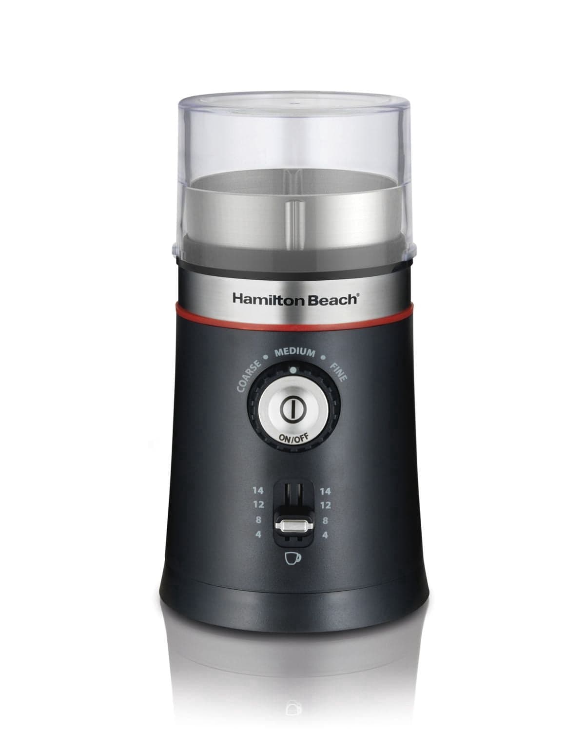 Hamilton Beach Custom Grind Coffee Grinder, 150 Watts, Removable Stainless Steel, Grinding Bowl, Black, 80393RC