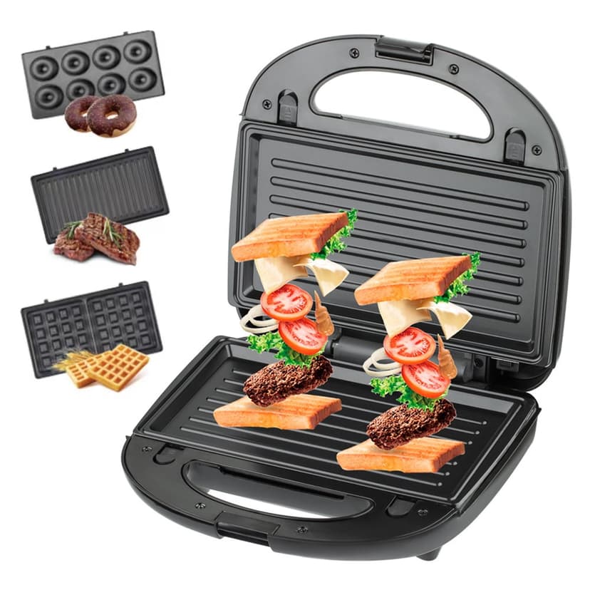3 in 1 Electric Sandwich Maker Breakfast Machine with 3-set
