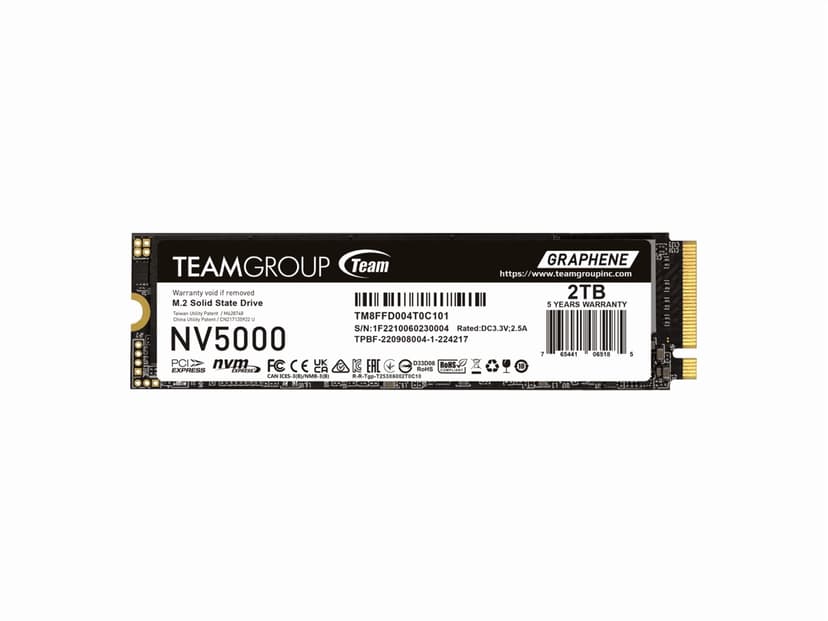 Team Group NV5000 M.2 2280 2TB PCIe 4.0 x4 with NVMe Internal Solid State Drive (SSD) TM8FGM002T0C101