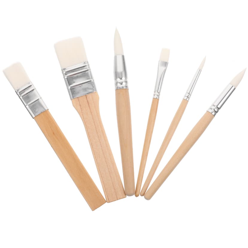 6pcs Children Brush Portable Watercolor Brushes Student Painting Brushes Oil Painting Brushes