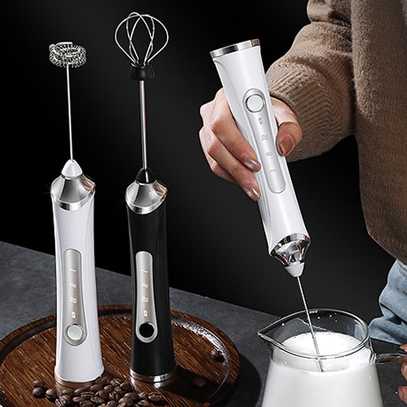 Sentmoon Hand Held Mixer Hand Blender Handheld Milk Frother Electric Foam Maker Mini Whisk for Coffee Latte Cappuccino Matcha Protein Drinks Kitchen Tool for Home Cafe Mixing