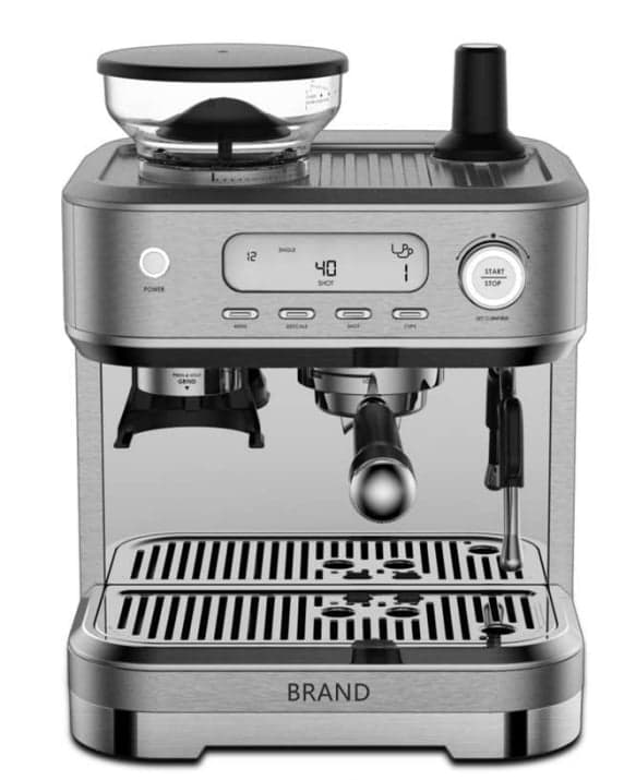 Semi-Automatic Espresso Machine, Coffee Machine with Grinder and Steam Milk Frother, LCD Smart Screen Espresso Maker with 78 Oz Removable Water Tank for Cappuccinos and Lattes