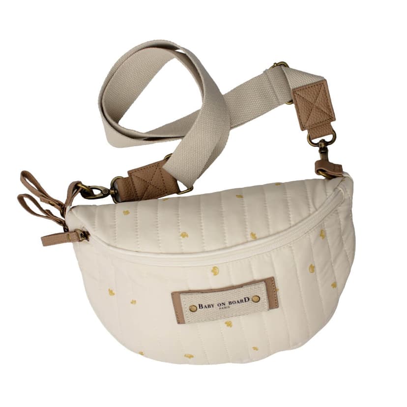 Baby On Board Armelle Cotton Banana Diaper Bag, Insulated Pocket, Changing Mat