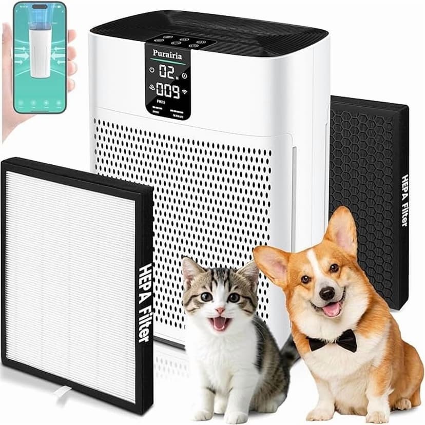 Refurbished MotorGenic HEPA Air Purifier for Large Bedrooms & Homes (Up to 2400 Sq Ft) - Quiet 15dB Sleep Mode