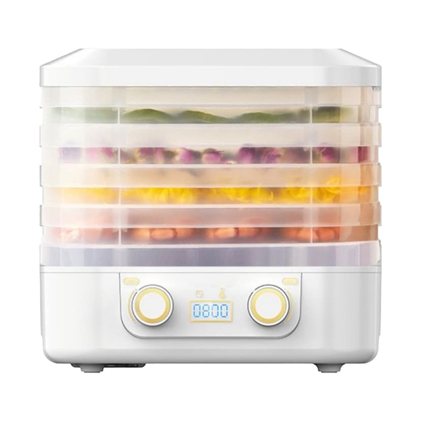 New Digital Dryer Layer Fruit Dryer Adjustable Temperature Meat Dryer Home Kitchen Compact Food Dehydrator (white Five Layer Double European Standard)