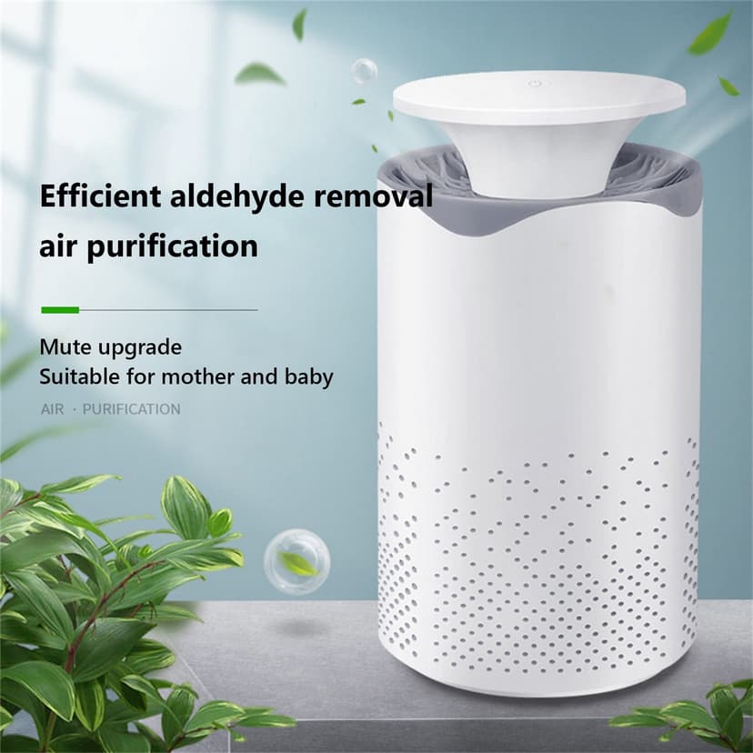 Air Purifier Bedroom HEPA Filter | Sleep Mode 24dB Quiet Filtration | 360° Intake Large Coverage 302 sq ft | Removes Pet Dander Allergens Dust | Portable White | Includes 7-Color LED Night Light | 1