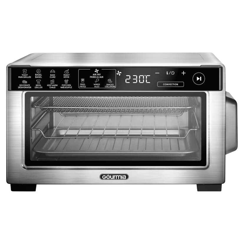 Gourmia 4-Slice Digital Air Fryer Oven, 0.4 Cu. ft. Capacity, Stainless Steel
