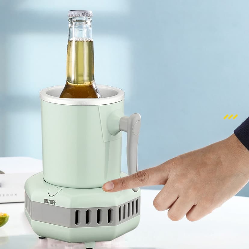 Portable Ice Maker Countertop for Kitchen Home Bar Beverage Chiller with Efficient Technology - Compact Freestanding Mini Freezer and Ice Producer for Quick