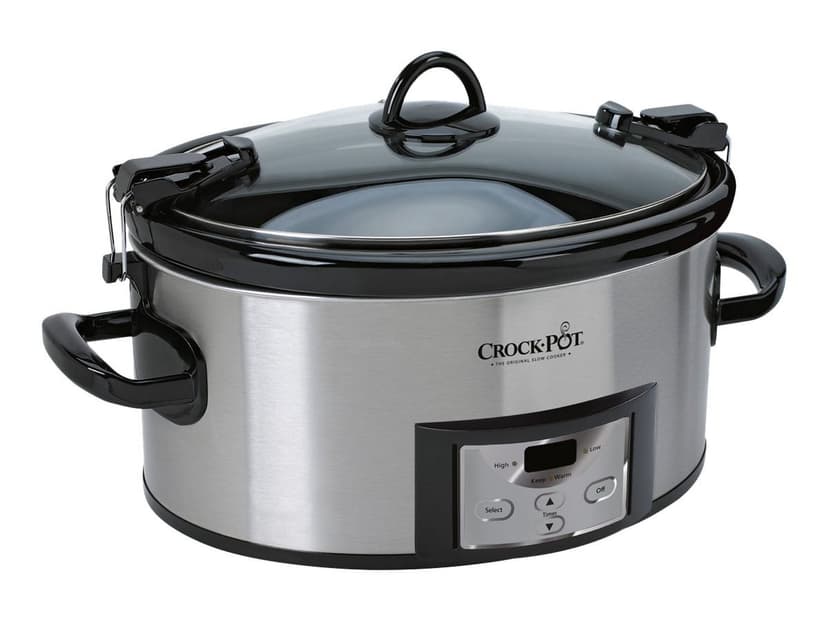 Crock-Pot SCCPVL610-S-A 6-Quart Cook & Carry Programmable Slow Cooker with Digital Timer, Stainless Steel