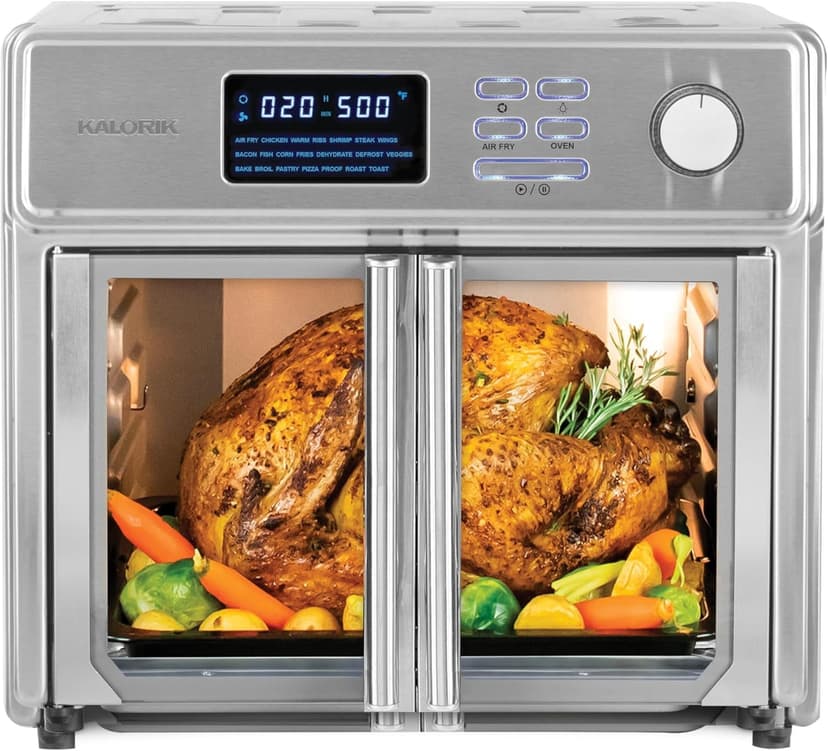 Kalorik MAXX 26 Quart French Door Digital Air Fryer Oven, 10-in-1 Countertop Convection Toaster