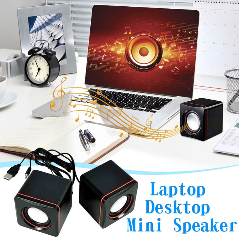 Mlkoz Sound Bar, Laptop Small Speaker Home Desktop Notebook Mini Multimedia Usb Wired Audio, Women Gifts
