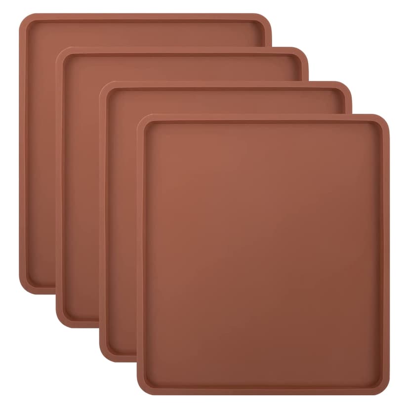 4PCS Silicone Dehydrator Mats with Edge - Silicone Sheets Compatible , Nonstick Silicone Tray Liner, High Temperature,4 x silicone dehydrator mats,brown