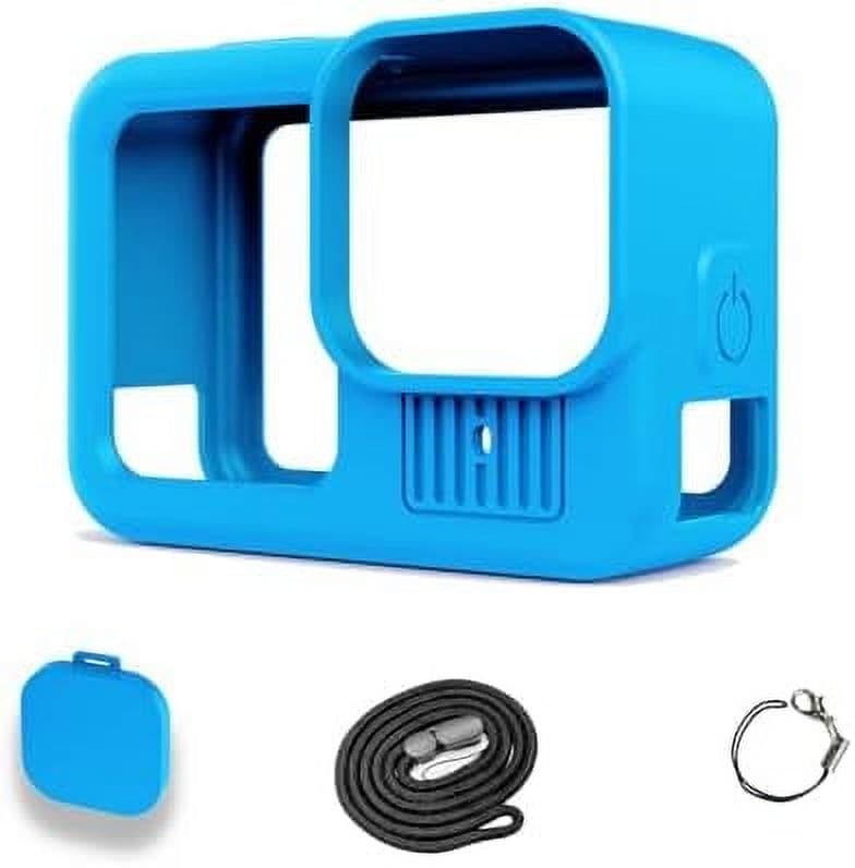 Silicone Case Suitable for GoPro Hero 13 Black, Silicone Rubber Soft Case Protector Cover with Lens Cover Cap Lanyard Accessories Bundle Kit for Hero 13 Black Action Camera (Blue) Blue Blue