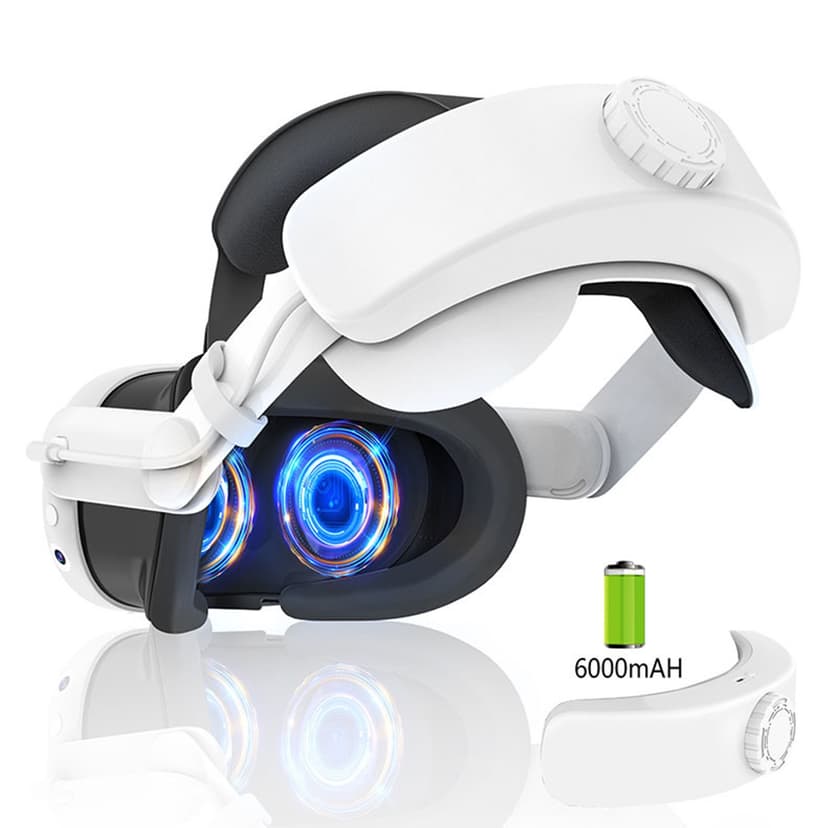 Battery Headband for Meta Quest 3, Rechargeable headband with 6000mAh battery, improves comfort and extends VR gaming time, accessories for Quest 3