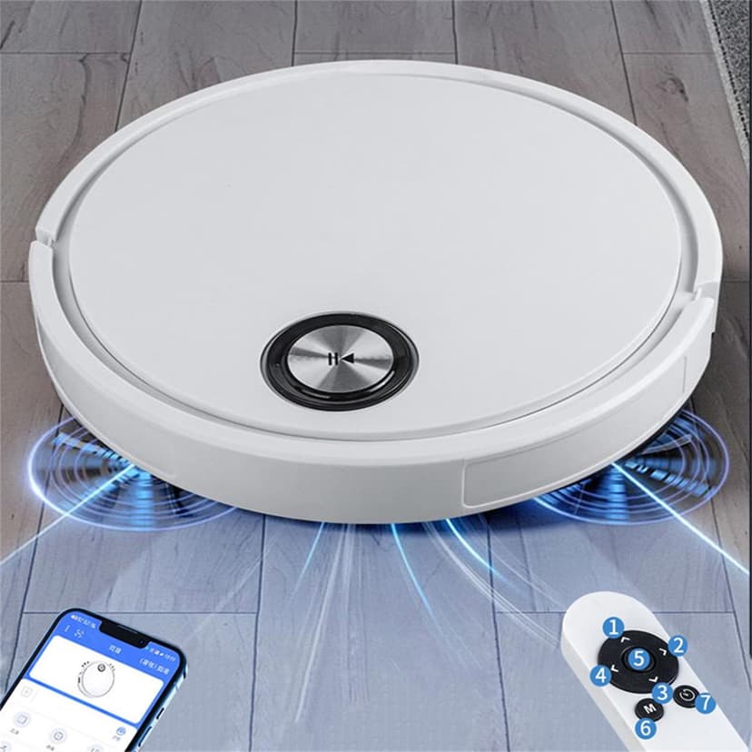 CREATITOY 1 Pc Smart Robot Vacuum Cleaner - 6 Modes, Remote/APP Control, Mopping Water Tank Anti-Fall 3-in-1