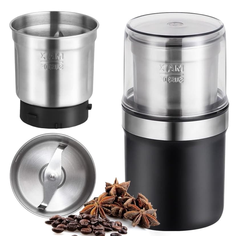 HLONK Electric Coffee Grinder Black Detachable Design