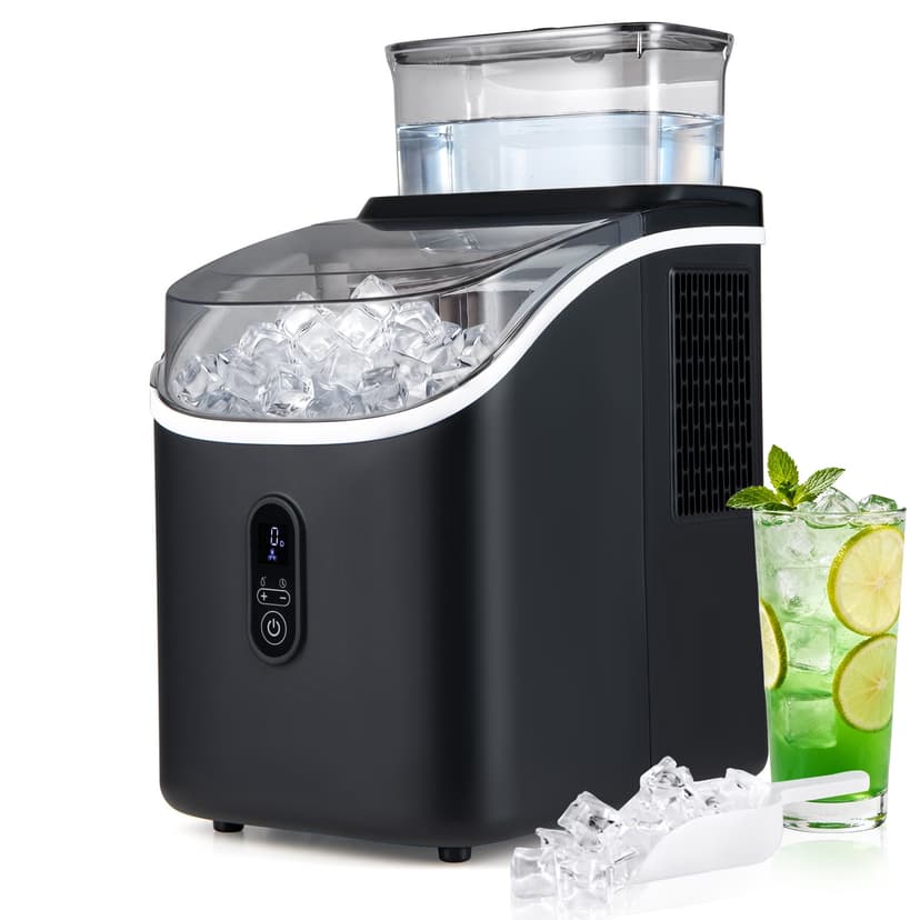 Costway Ice Cube Maker Countertop 34Lbs/Day, 2 Ways to Add Water with External Tank