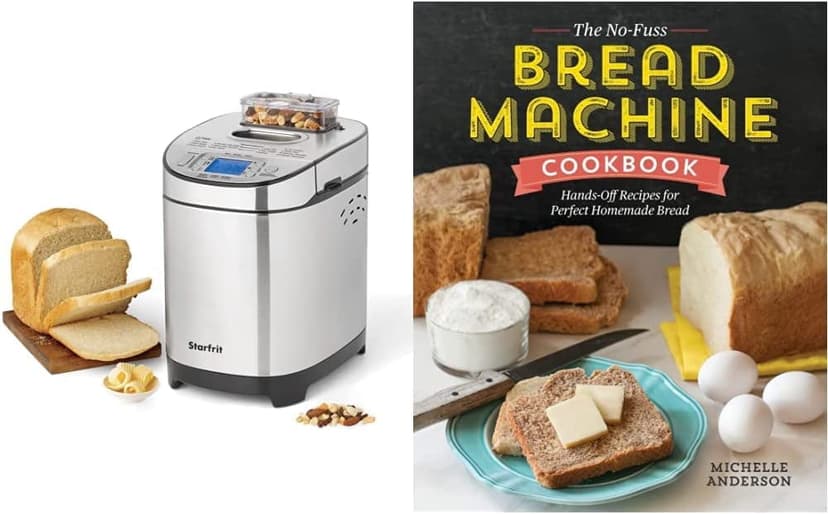 Starfrit 024707 Electric Bread Maker, silver, medium (024707-001-0000) & The No-Fuss Bread Machine Cookbook: Hands-Off Recipes for Perfect Homemade Bread,English