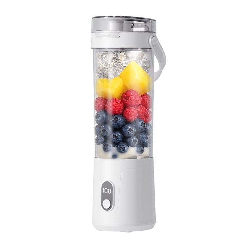Portable Personal Electric USB Juicer,500ML Mini Blender Portable Blender For Shakes and Smoothies juice,12 Blades Great for Mixing,Compact、Convenient and Versatile (white)