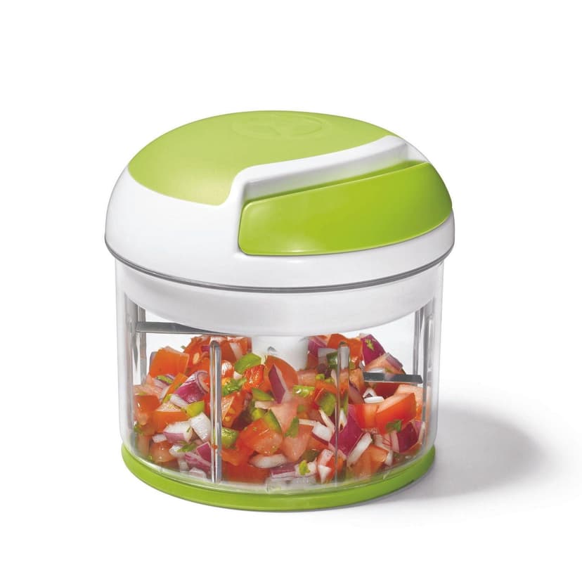 Starfrit Pull Chopper with Lid, 3-Blade Cutting System, Self-Retracting Pull Cord, Crushes Ice, Chops Vegetables, Fruits, Herbs, Meat, Dishwasher Safe Parts