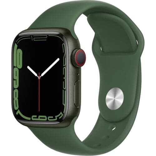 Apple Watch Series 7 GPS + Cellular, 41mm Green Aluminum Case with Clover Sport Band | Certified Refurbished (Grade A)