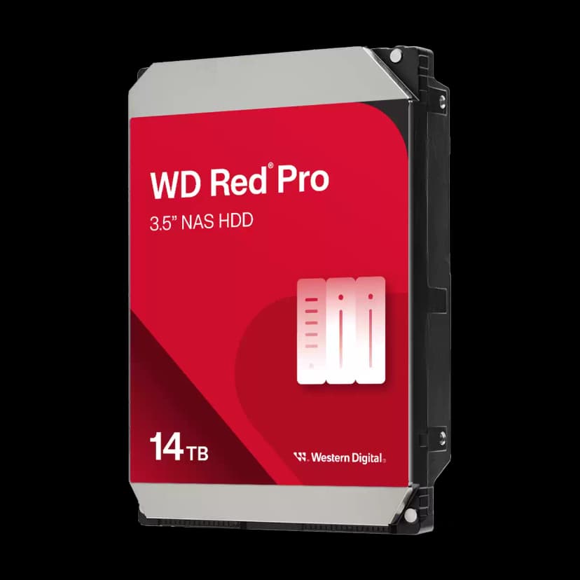 Western Digital 14TB WD Red Pro NAS SATA HDD, 3.5" Internal Hard Drive HDD, 7200 RPM, 512MB Cache, CMR - WD142KFGX
