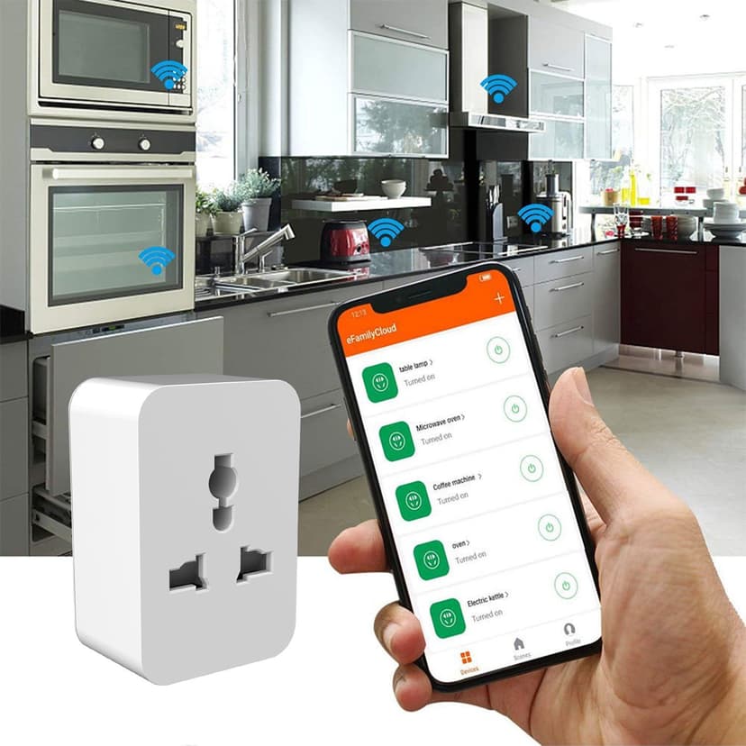 TIMIFIS WiFi Smart Plug With Remote Control & Timer Function & Power Consumption Statistics Work With & Assitant 10A Smart Socket 2.4G Wi-Fi On-ly -