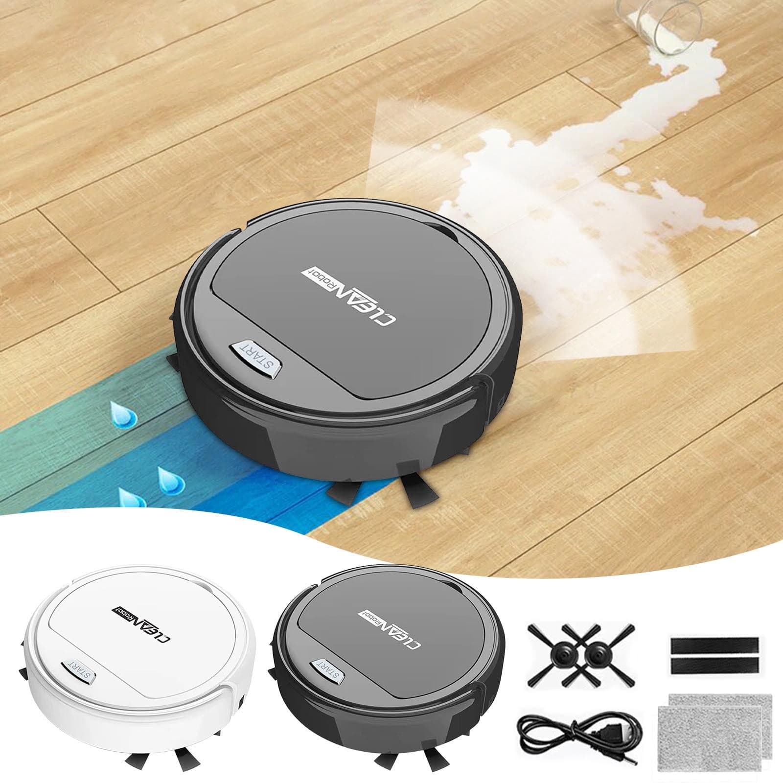 Dvkptbk Robot Vacuum And Mop Combo, 3 In 1 Robotic Vacuum Cleaner with Watertank/Dustbin/Brush, Blocked By Hair, /App, Ideal for Hard Floor/Pet