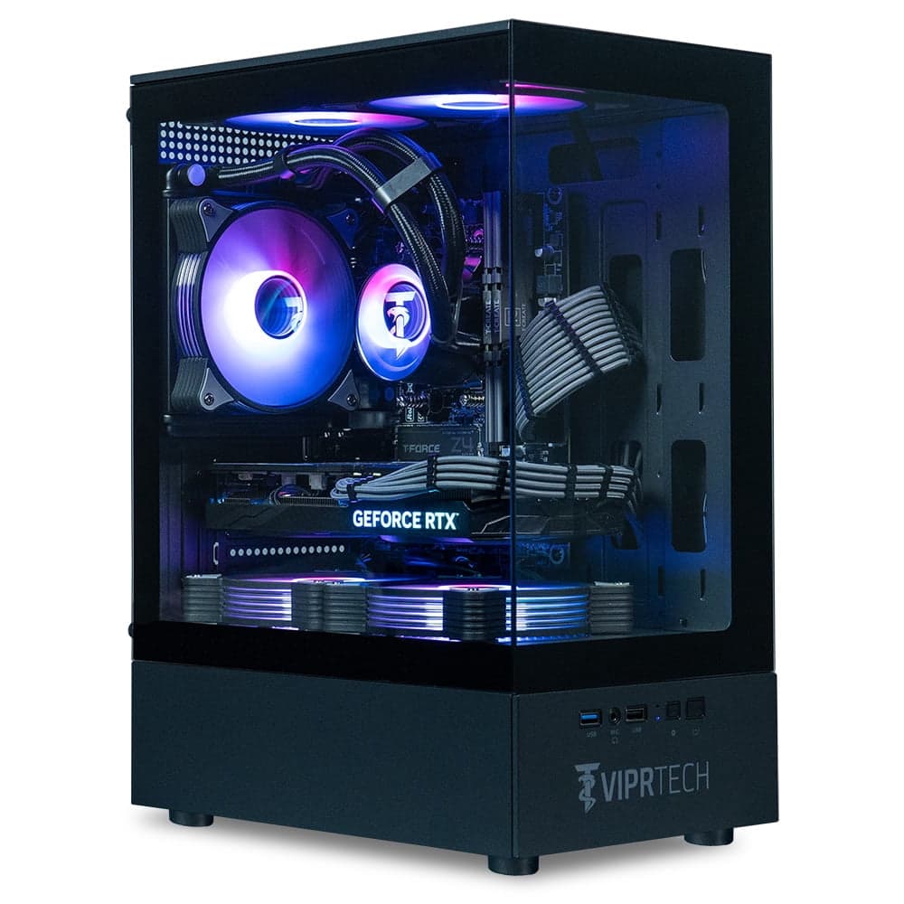 ViprTech Stryker 4.0 Liquid-Cooled PC - AMD Ryzen 7 (4.4GHz), RTX 5060 8GB, 16GB DDR4, 1TB SSD Black