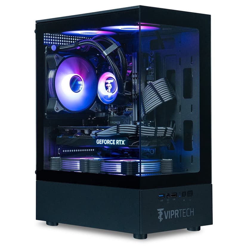ViprTech Stryker 4.0 Liquid-Cooled PC - AMD Ryzen 7 (4.4GHz), RTX 5060 8GB, 16GB DDR4, 1TB SSD Black