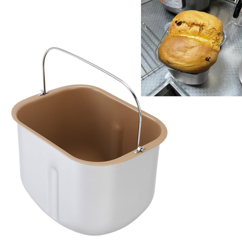 Bread Machine Baking Bucket, Stainless Steel High Strength Precise Fit Anti Stick Coating Bread Machine Inner Pot for Home Kitchen