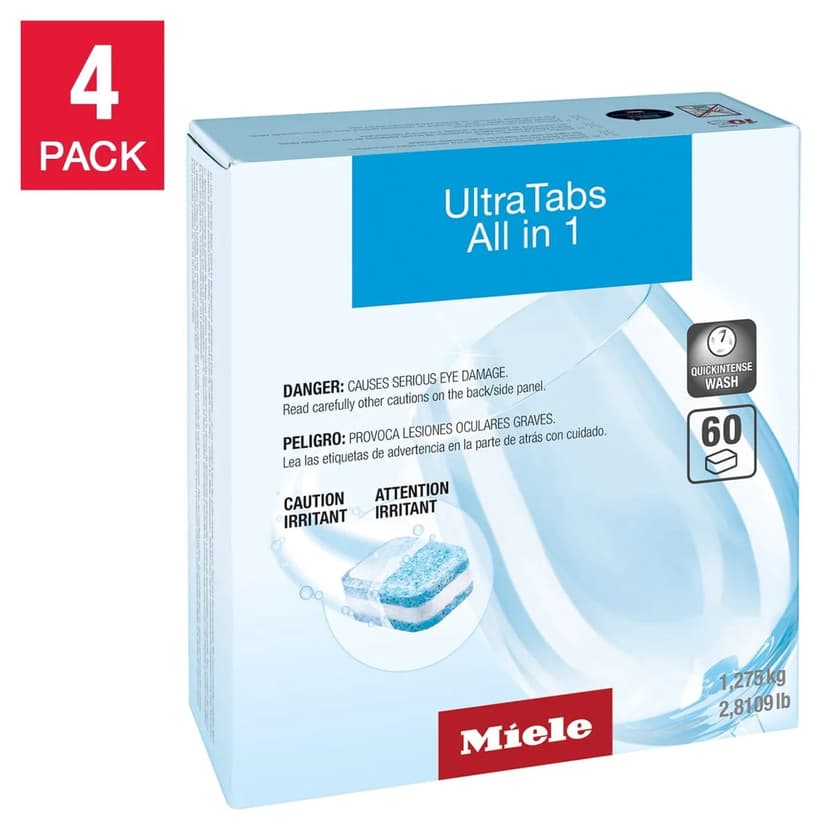 Miele UltraTabs All in 1 Dishwasher Detergent Tablets, 240-count