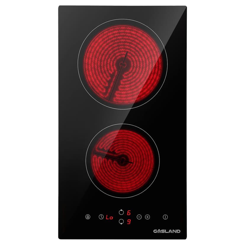 12" Electric Cooktop, GASLAND Chef CH30BF 240V Ceramic Cooktop, Built-in 2 Burner Coil Electric Radiant Cooktop, 9 Power Levels, Sensor Touch